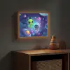 Alien - Astronaut - Ruimte - Planeten Light Box met batterij (Wandlamp kind) middel -sfeer5_kind