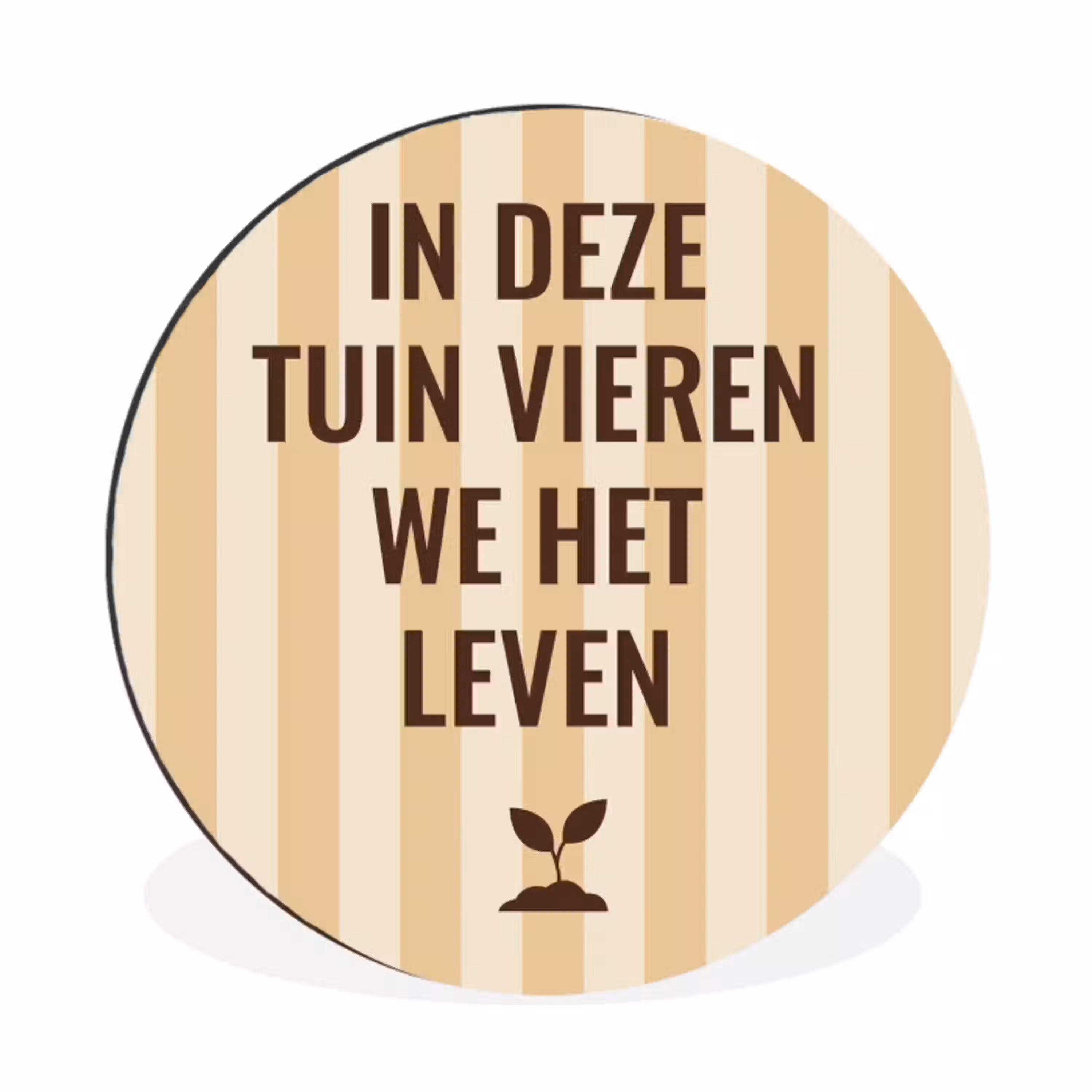 Tuin - Quote - Strepen - Zomer Wandcirkel aluminium klein -3d