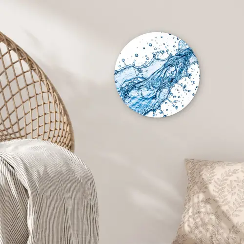 Spash - Water - Blauw Wandcirkel kunststof plaat 5mm dik klein -sfeer5