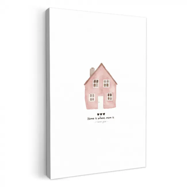 Huisje - Roze - Quote - Moeder KitchenYeah - Keuken - Canvas klein -3d