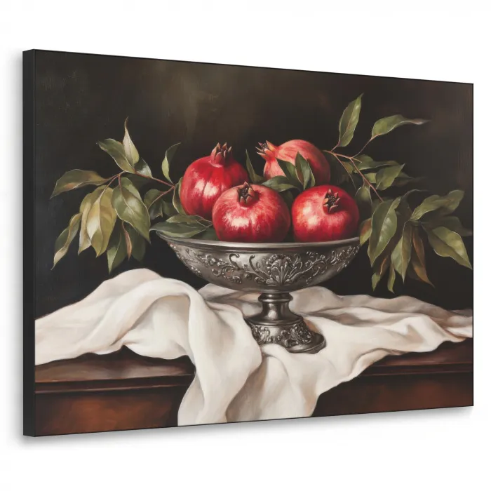 Granaatappels - Klassiek - Vintage Textielframe zwart klein -3d