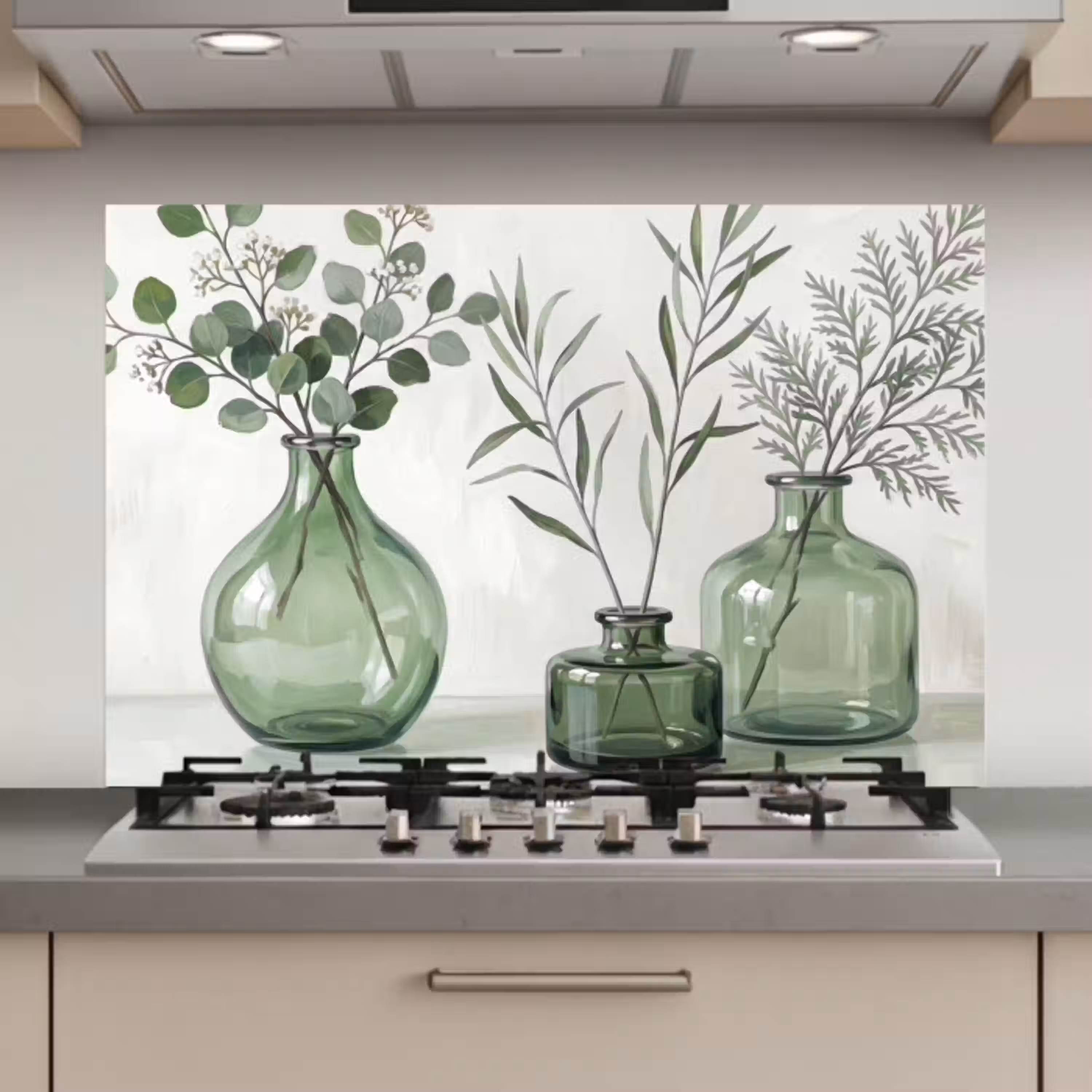 Vazen - Bladeren - Groen keuken achterwand spatscherm klein -3d_website