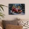 Kersttruck - Sneeuwbos - Rood canvas 2cm klein -sfeer1