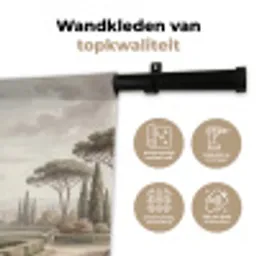 Vallei - Tuin - Natuur - Groen Wandkleed katoen klein -sfeer2