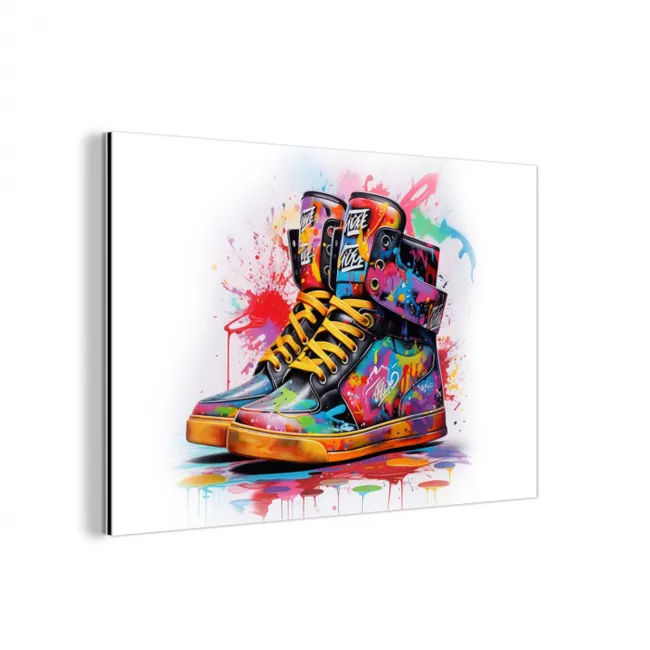 Schoenen - Graffiti - Wit - Kleuren aluminium wit klein -3d
