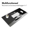 Langharige kat - Zonnebril - Spaghetti - Humor - Zwart - wit Muismat XXL klein -sfeer4