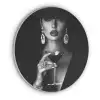 Vrouw - Cocktail - Chic Akoestische PET Vilt - Rond klein -3d