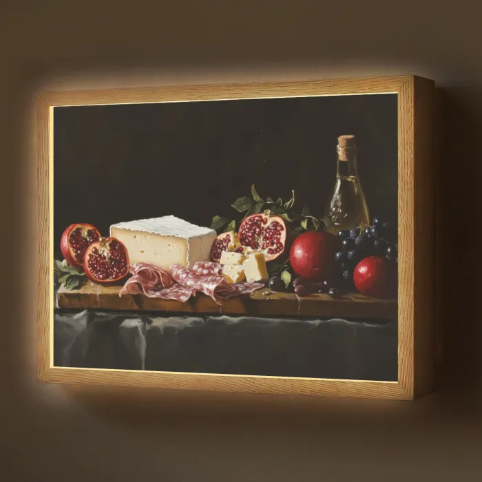 Stilleven - Vintage - Borrelplank Light Box met batterij (Wandlamp) middel -z3d_website