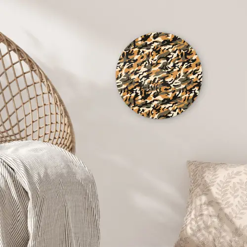 Camouflage - Aardetinten - Patroon Wandcirkel plexiglas klein 852 -sfeer5