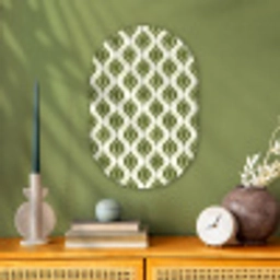 Patroon - Retro - Groen Wandcirkel Ovaal Forex klein 630 -sfeer2