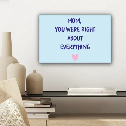 Moeder - Quote - Blauw canvas 2cm klein -sfeer6