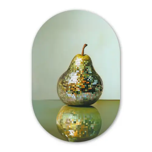 Fruit - Disco - Art - Glitter Wandcirkel Ovaal Glas middel -3d
