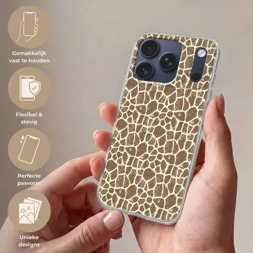 Giraf - Klassiek - Bruin Telefoonhoesje iPhone 17 Pro klein 878 -sfeer3_NL