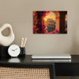 Colosseum - Rome - Roze Bloemen poster papier klein -sfeer1