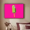 Ijsje - Stokje - Minimalistisch - Groen Textielframe - compleet frame klein -sfeer1