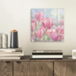 Tulpen - Veld - Lente - Roze plexiglas 5mm klein -sfeer1
