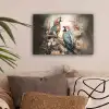 Papegaaien - Vogels - Natuur - Bloemen canvas 2cm klein -sfeer1