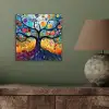 Kunst - Levensboom - Bloemen - Hippie aluminium wit klein -sfeer2