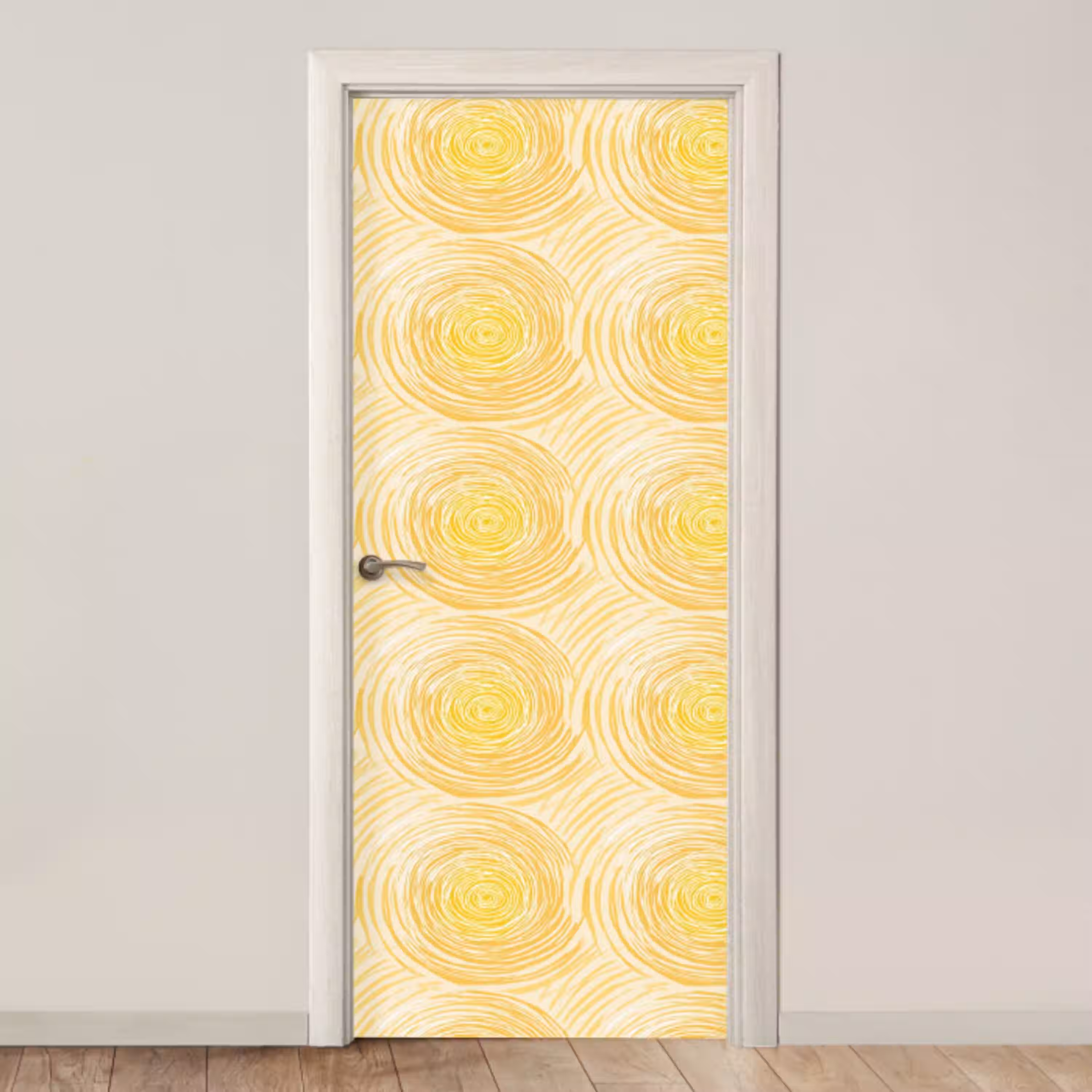 Cirkels - Abstract - Artistiek - Geel deurposter klein 289 -3d_beige