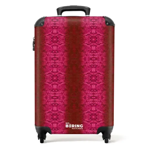 Felroze slangenhuid met symmetrische schubstructuur NBS - Handbagage koffer - Volwassenen Unisex middel -productfoto_recht