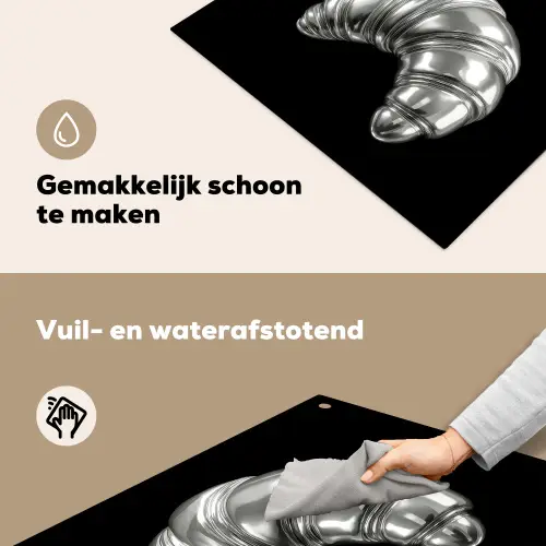 Croissant - Metaal - Zilver Inductie beschemer met haakjes middel -ky-schoon-nl