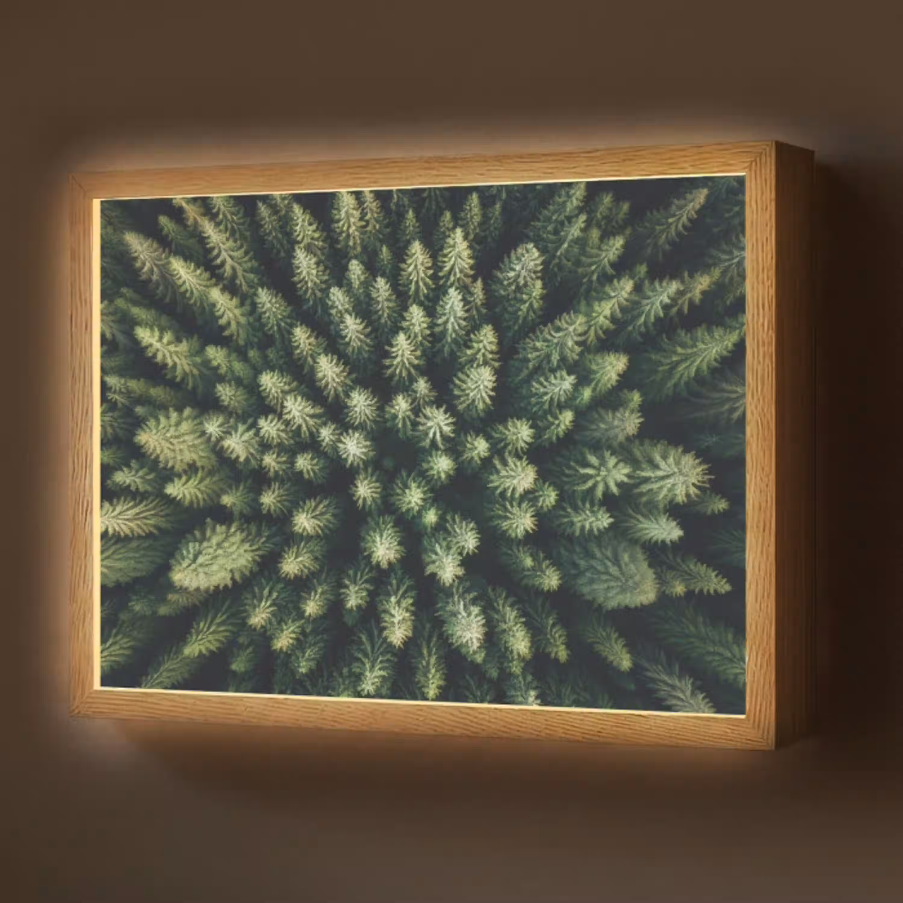 Bomen - Naaldwoud - Structuur Light Box met batterij (Wandlamp) middel -z3d_website