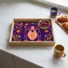 Kever - Felgekleurd - Bloemen - Bladeren Dienblad Rechthoek middel -sfeer2