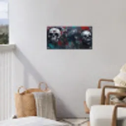 Schedels - Graffiti - Abstract tuinposter los doek klein -sfeer8