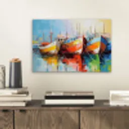 Boten - Kunst - Kleuren - Schilderij aluminium wit klein -sfeer1