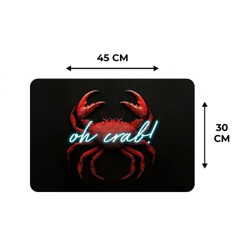 Krab - Rood - Neon - Quote Placemat vinyl groot -specs
