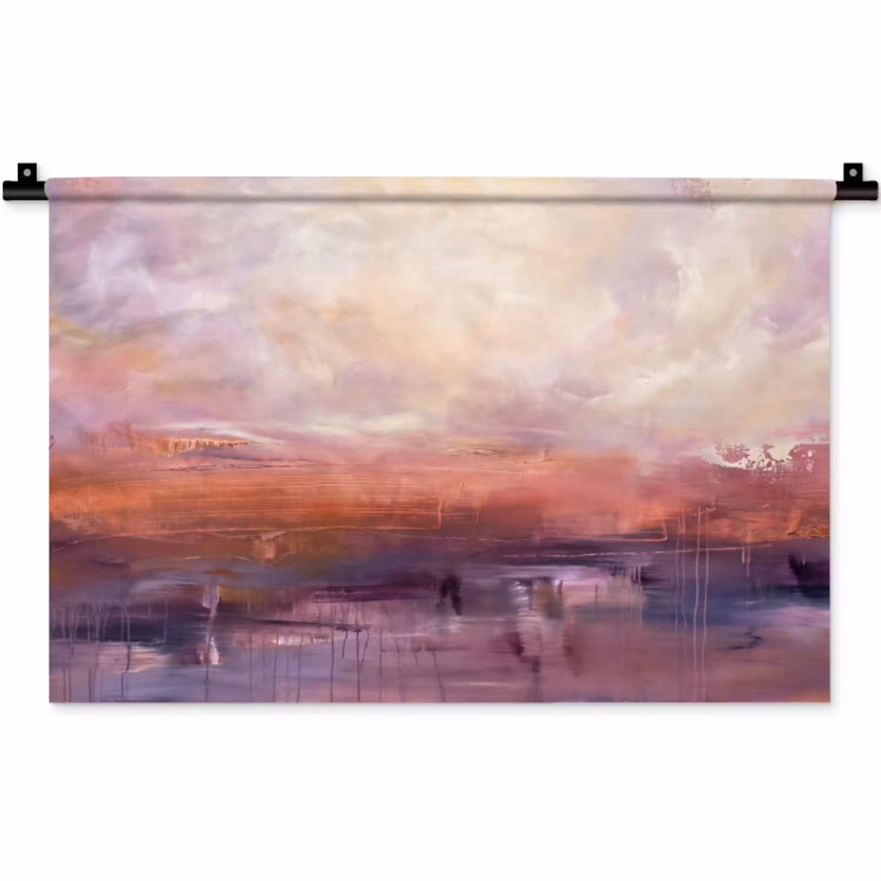 Abstract - Landschap - Modern - Paars - Oranje Wandkleed katoen klein -zz3d