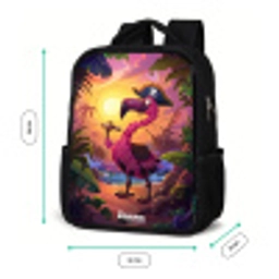 Piraten flamingo op een tropisch pad Rugzak - Zwart middel -productfoto_formaten