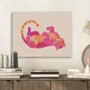 Tijger - Roze - Oranje PET vilt klein -sfeer1