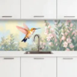 Kolibrie - Illustratie - Kleurrijk keuken achterwand 2 middel -3d