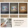 Olieverf - Paraplu - Vrouw - Straat - Kunst Light Box met kabel (Tafellamp) klein -USP_lichtkleurNL