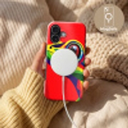 Kikker - Kleurrijk - Strepen - Ogen Toughcase MagSafe Apple iPhone 17 klein -USP_MagsafeV