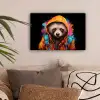 Graffiti - Wasbeer - Jas - Zwart canvas 2cm klein -sfeer1
