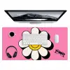 Smiley - Bloem - Roze Muismat XXL klein -3d