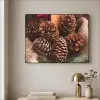 Dennenappels - Boom - Winter - Natuur - Bruin Textielframe zwart klein -sfeer2