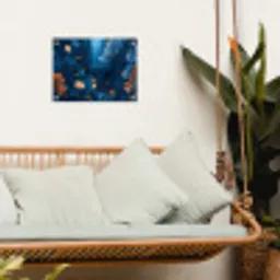 Koraalrif - Vissen - Oceaan - Blauw tuinposter los doek klein -sfeer7