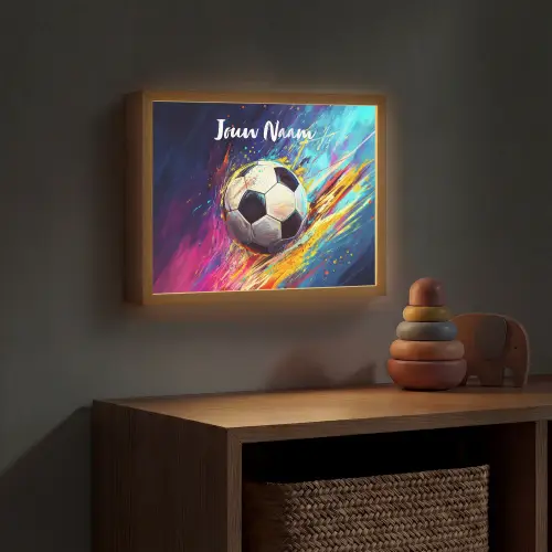 Neon - Voetbal - Kleurrijk Light Box met batterij (Wandlamp kind) middel -sfeer5_kind