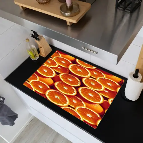 Sinaasappels - Oranje - Gesneden Inductie beschemer met haakjes klein 777 -sfeer1