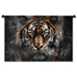 Tijger - Dieren - Portret - Luxe - Zwart Wandkleed katoen middel -zz3d
