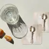 Lepel - Verf - Zilver onderzetter kurk middel -sfeer4