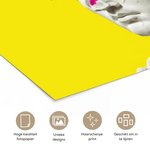Buste - Slangen - Geel poster papier klein -closeup_NL