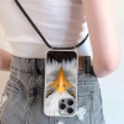 Amerikaans - Zeearend - Portret - Geel Hoesje iPhone 16 Pro Max met koord klein -sfeer5