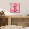 Roze - Bloemen - Cowboy aluminium wit klein -sfeer3