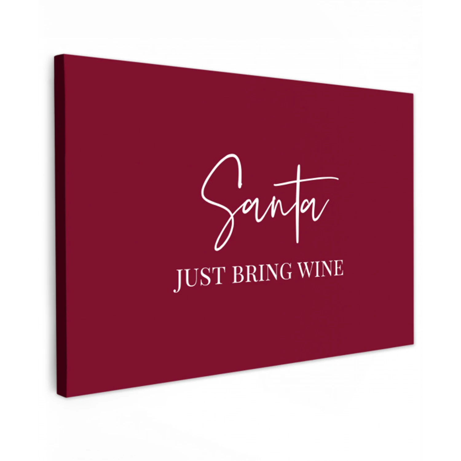 Santa - Wine - Rood - Kerst - Kerstman canvas 2cm klein -z3d