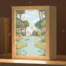 Jungle - Oase - Dieren - Kleurrijk Light Box met kabel (Kinderlampje) klein -zzz_3d_website