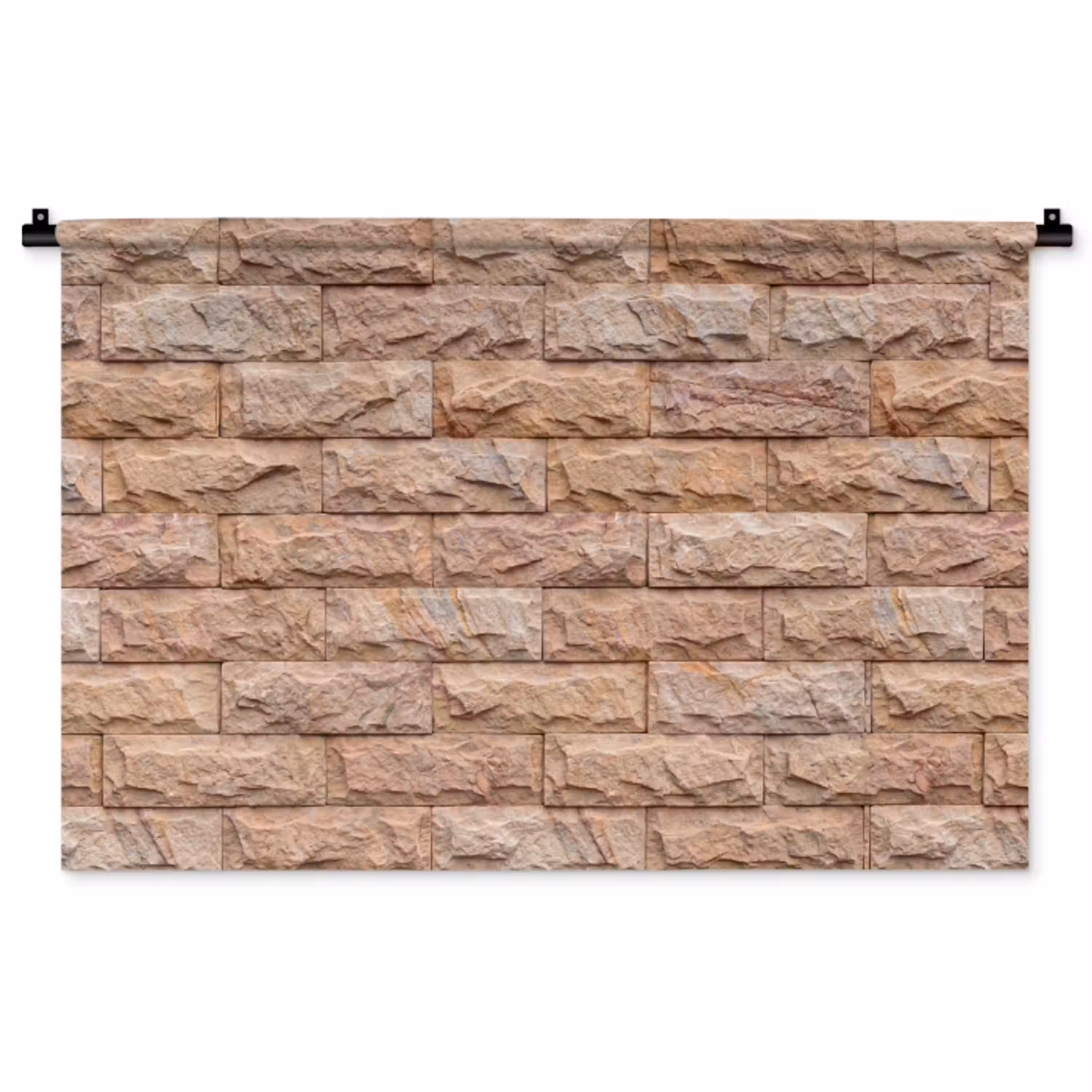 Muur - Steen - Ruw - Textuur - Beige Wandkleed katoen middel -zz3d